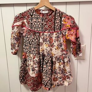 EUC ZARA Kids Girls Size 7 Boho Dress. Full slip lining. Runs small (4-5 yrs)